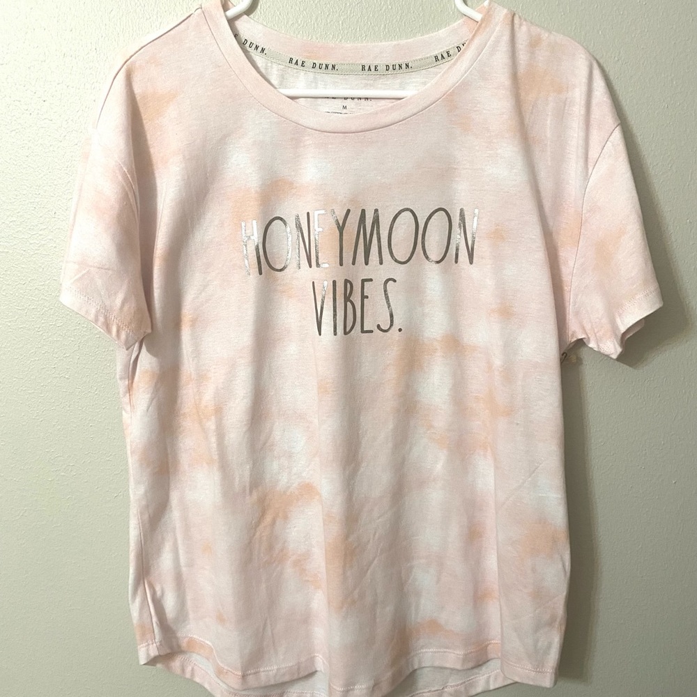 Honeymoon Vibes pink Tie Dye Tee